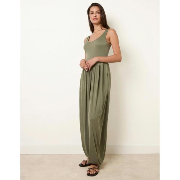 Blue Vanilla Jersey Balloon Leg Jumpsuit With Pockets