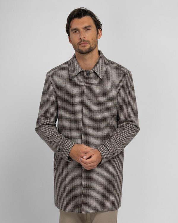 Steel & Jelly Marton - Wool Blend Houndstooth Car Coat