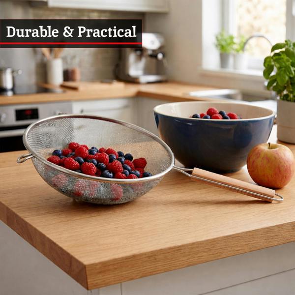 Essentials by Premier Zenigo Large Sieve with Wooden Handle