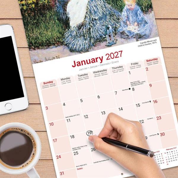 Monet Calendar 2027, Wall Calendars, Month To View, Art, Gift