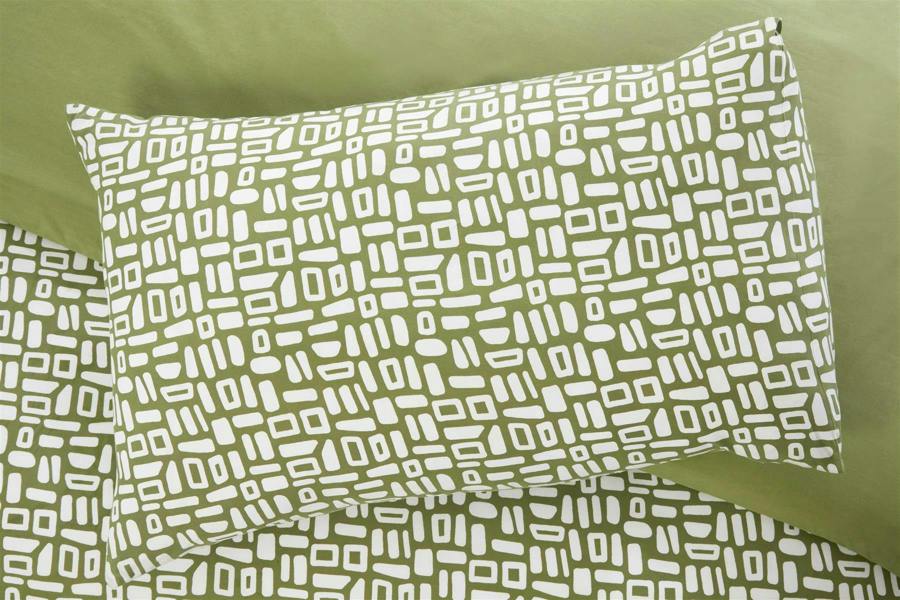 Pebbles Geo Green Duvet Cover Set
