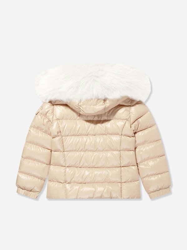 Moncler Enfant Girls Down Padded Badyf Jacket in Beige