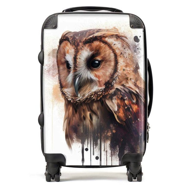 Warren Reed Tawny Owl Face Splashart Light Background Suitcase