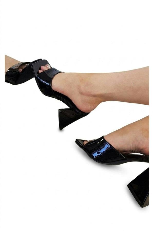 Ellen Slip On Block Heels - Black_wb