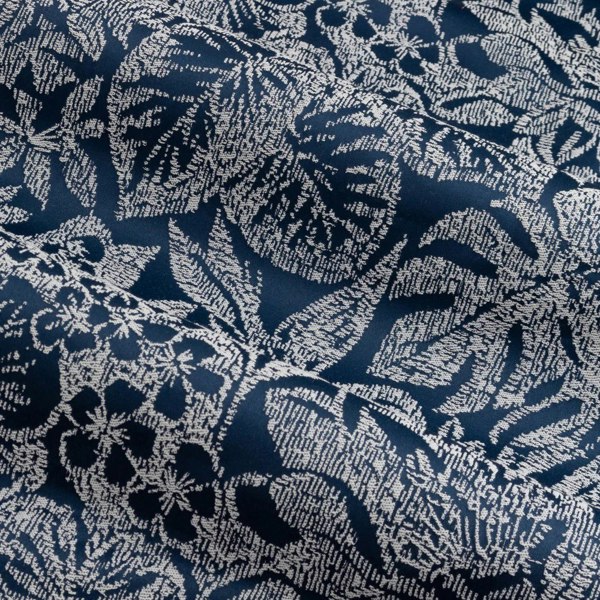 Wylder Bali Jacquard Botanical Eyelet Curtains - Midnight