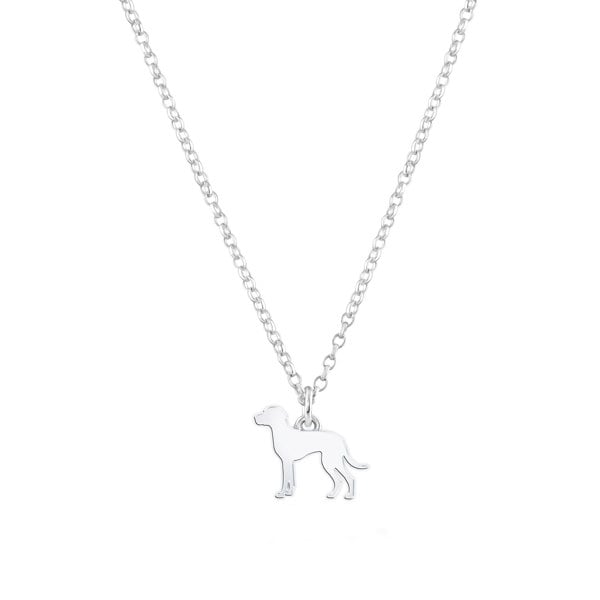 Braque D'auvergne Silhouette Silver Necklace - Personalised - MYLEE London