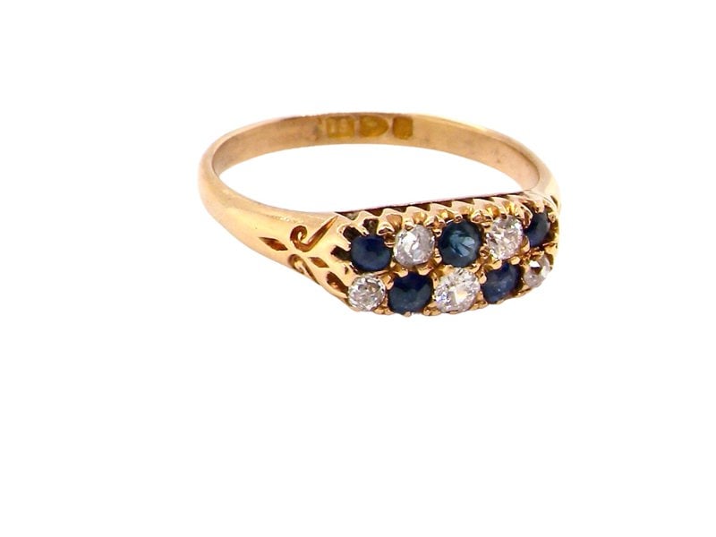 Vintage Tom A Victorian sapphire and diamond ring