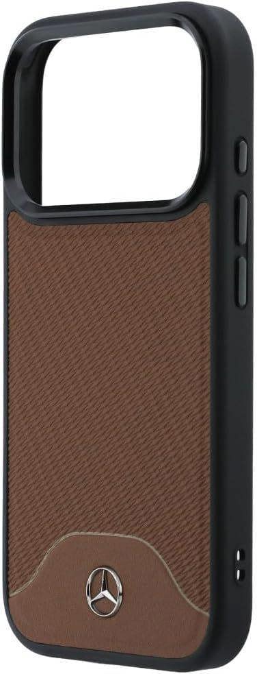 Mercedes Benz Wood Effect and Curve Leather Case with MagSafe for iPhone 17 Pro Max 6.9" Brown - MEHMP17X25PCBPWA