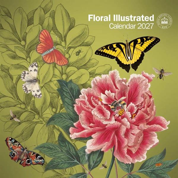 Royal Botanic Gardens, Kew Floral Illustrated Calendar 2027, Wall Calendars, Month To View, Lifestyle, Gift