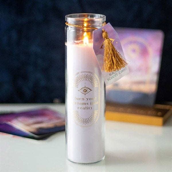 Serano Blackberry Tube Candle with Amethyst Crystals