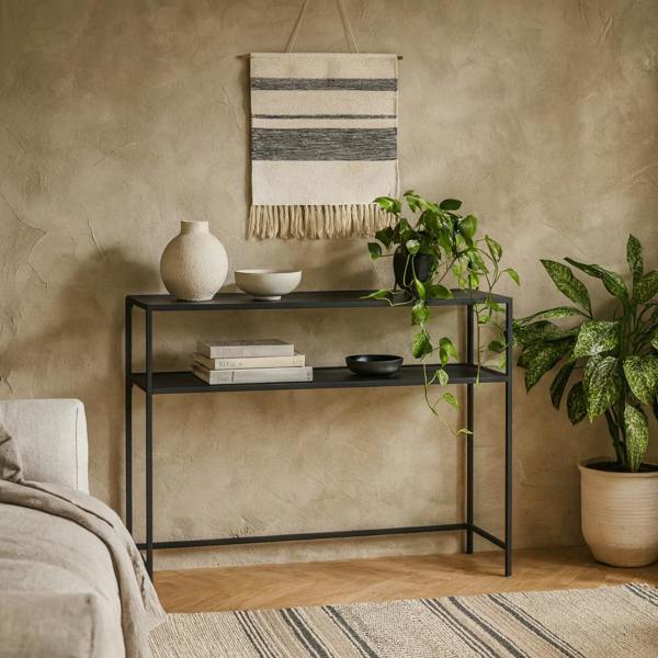 Wyld Haus El Paso Black Metal and Wood Console Table
