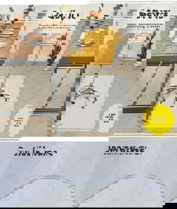 Marlow Non Slip Office Chair Desk Mat Floor Computer Carpet Protector PVC Clear