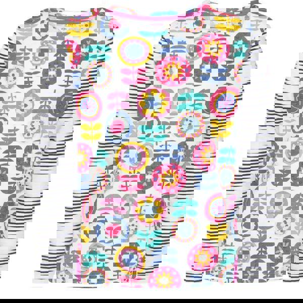 Lazy Jacks Girls Kaleidoscope Breton Long-Sleeved T-Shirt - White/Multicoloured