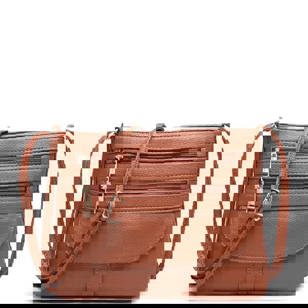 Kitise Small Slim Crossbody Messenger Bag Multilayer Zip Purse