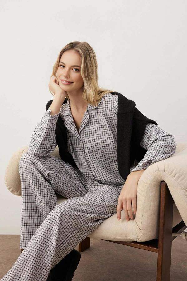 WOVCOR 2-Piece Cotton Winter Plaid Flannel Woven Pajama Set
