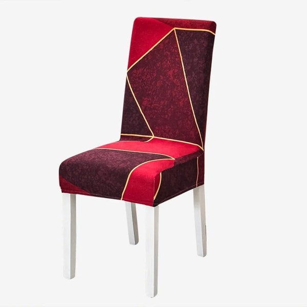 Anyseat Red Maroon Shapes Elastic Chair Cover for Dining Room