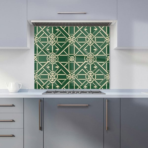 Warren Reed - Designer Green Lattice Design Kitchen Splashback