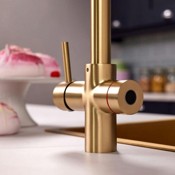 Impromta 4 in 1 Biometric Boiling Water Tap | Brushed Brass Finish