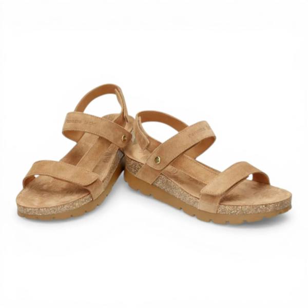 Panama Jack Selma B10 - Women’s Wedge Bark Brown Suede Leather Sandals