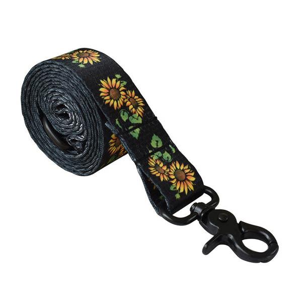 Anywags Anypet Pet Collar Leash Set Black Sunflower Sytlish Strap Comfortable Dog Accessory