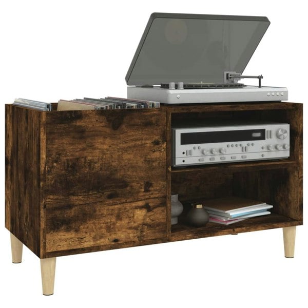 Berkfield Record Cabinet Smoked Oak 84.5x38x48 cm Engineered Wood
