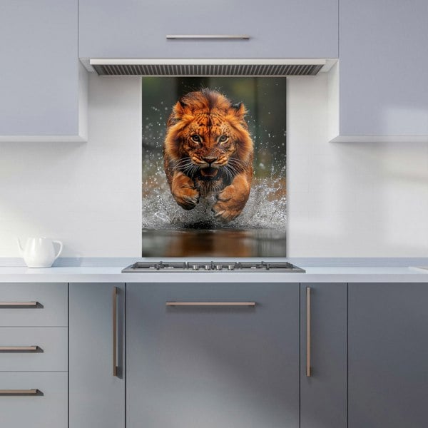 Warren Reed Lion Pouncing Kitchen Splashback - 00034