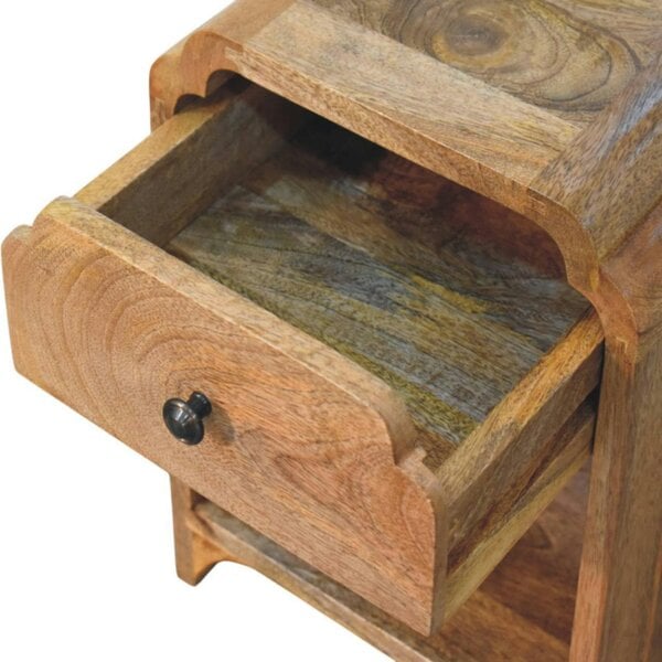 Wyld Haus Paris Natural Mango Wood Nightstand with Drawer and Shelf