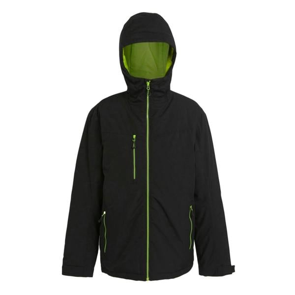 Regatta Professional Mens Insulated Waterproof Jacket - Black/Lime Green - 