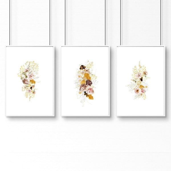 Prints for bathroom wall | set of 3 Shabby Chic wall art