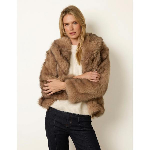 Blue Vanilla Faux Fur Short Coat