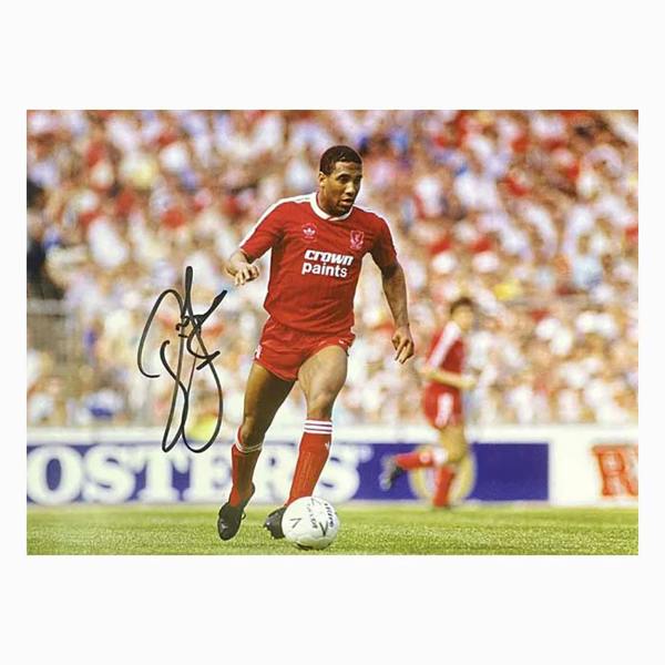 John Barnes signed Liverpool photo — Premium framing