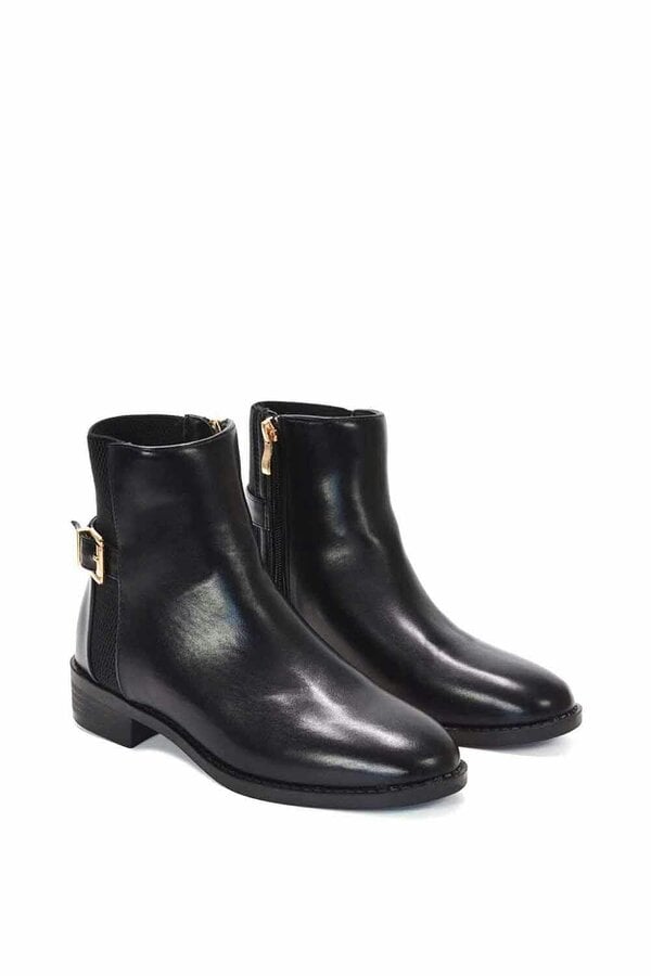 XY LONDON Chelsea Ankle Boots Elasticated Buckle Detail