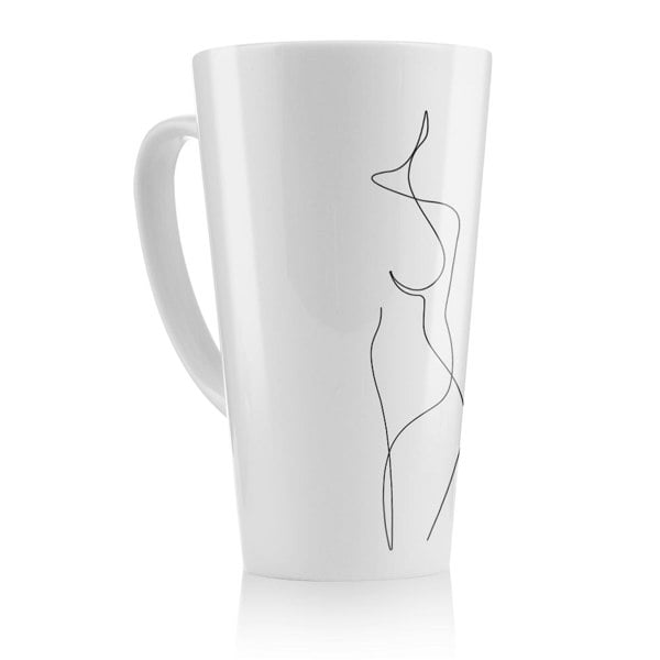 Benjamin Tate Design line art drawing of woman Designer Latte Mug