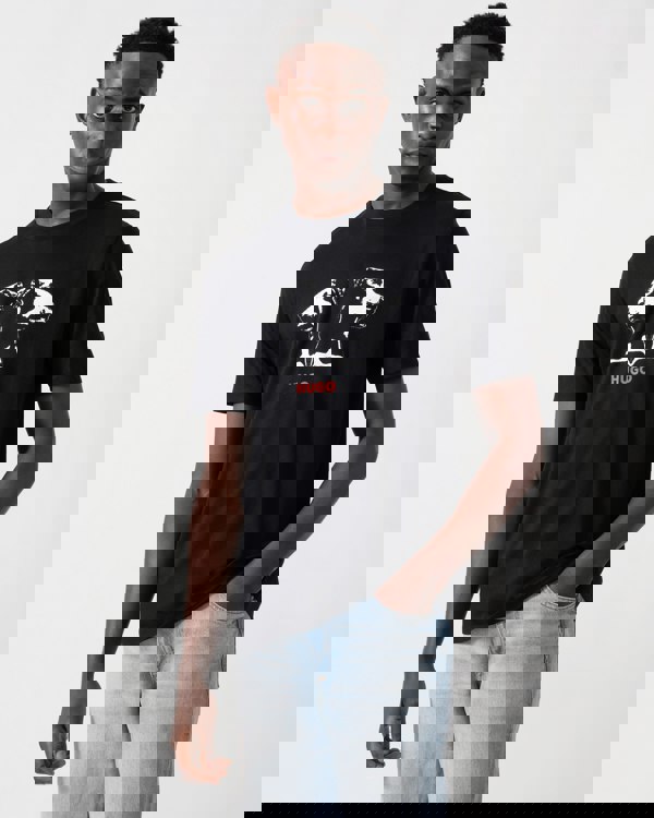 HUGO Dobero Mens Graphic Print T-Shirt - Black 001