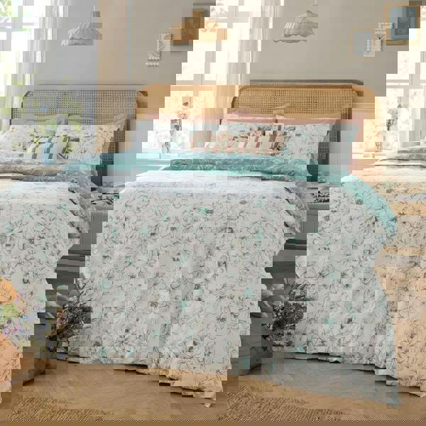 Wylder Bella Reversible Floral Duvet Cover Set - Blue