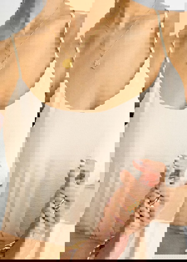 Gini London Beige Strappy Cross Back Airflow Oversized dress