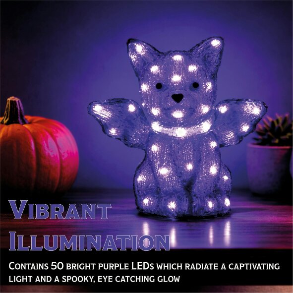 Scotts of Stow Fxlab 50L Purple LED Bat Outdoor Halloween Decoration with 5m Lead Cable BS IP20 Transformer Timer 6 18H
