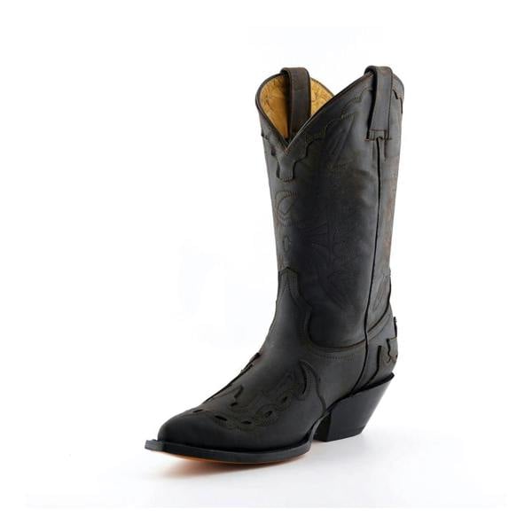 Grinders Unisex Brown Leather Cowboy Boots-Arizona HI