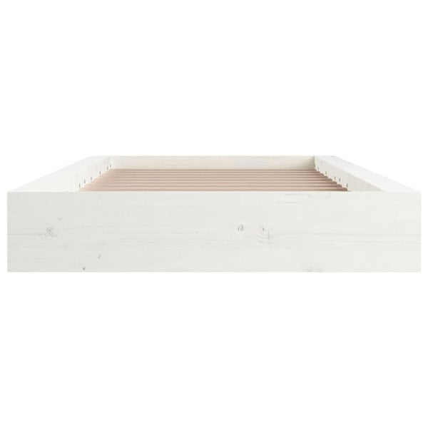 Berkfield Bed Frame White 140x190 cm Solid Wood