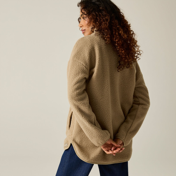 Regatta Womens Frankie Borg Half Zip Longline Fleece Top - Barleycorn