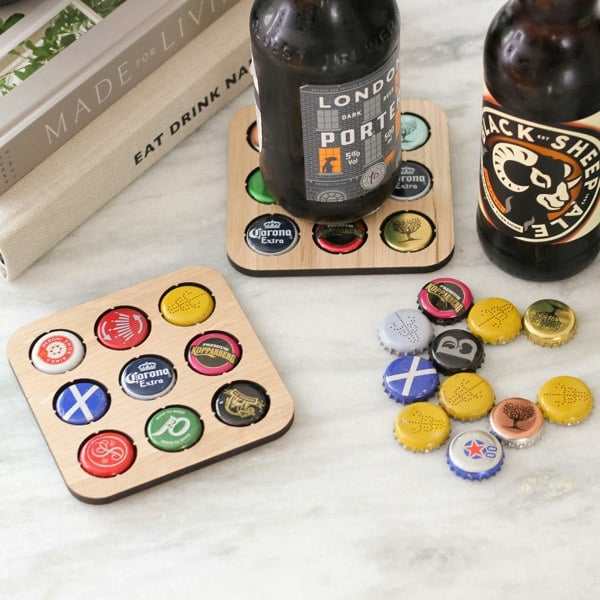 ThatsNiceThat Beer Cap Collector Coaster Birthday Gift For Dad