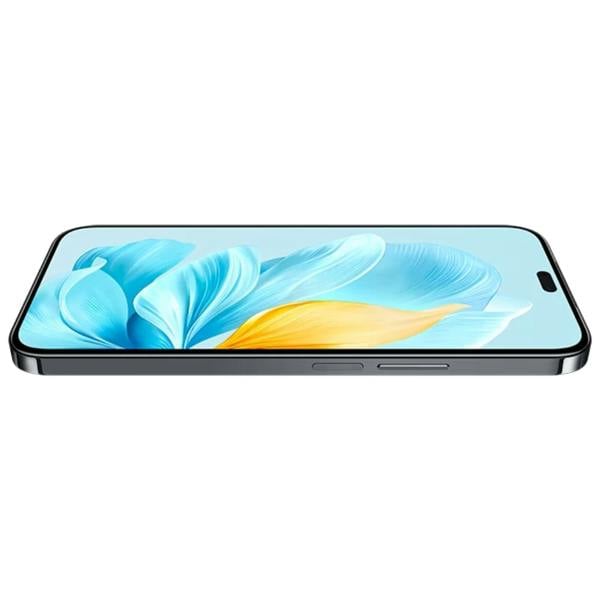 Smartphone with a floral design on the screen against a white background