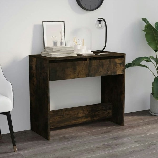 Berkfield Console Table Smoked Oak 89x41x76.5 cm Engineered Wood