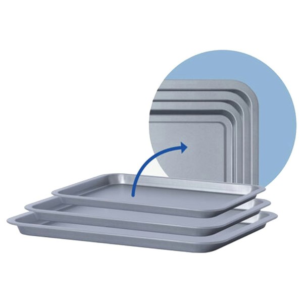 3 Pack Essentials Non-Stick Baking Oven Tray Set 35cm, 31cm & 28cm 