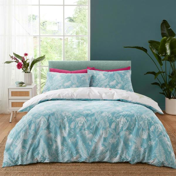 Aruba Tropical Floral Green Duvet Cover Set