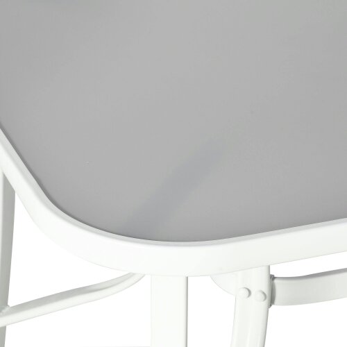 Wyld Haus Niseso 6 Seater with White Metal and Light Grey Mesh Outdoor Dining Set