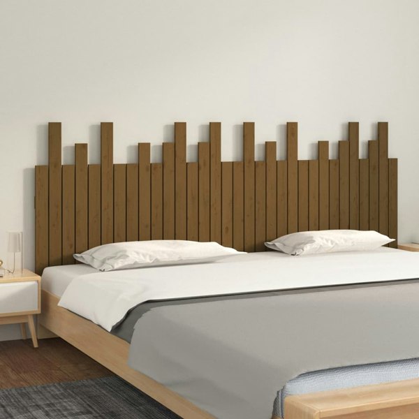 Berkfield Wall Headboard Honey Brown 204x3x80 cm Solid Wood Pine