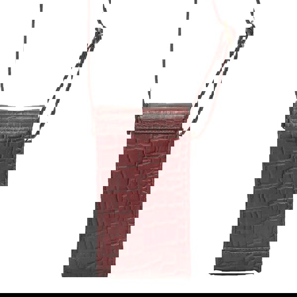 Assots London 'TRACY' Red Croc Real Leather Crossbody Phone Bag