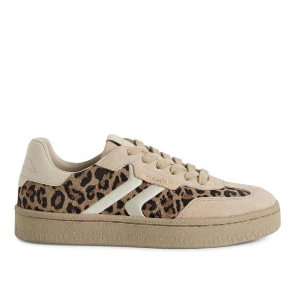 Tamaris Womens Leapord Brown Suede Leather Fashion Lace Up Sneakers