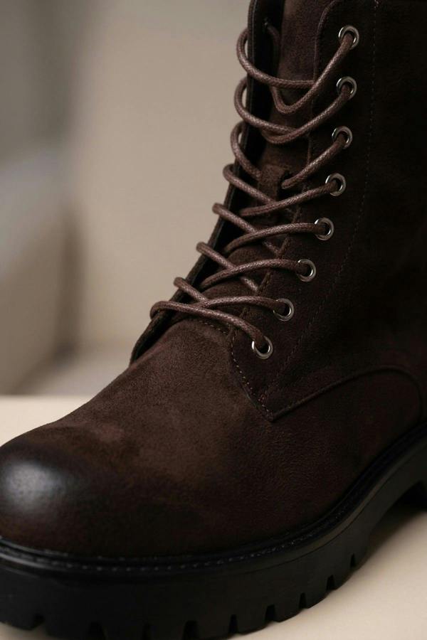 ikrush Thora Faux Suede Chunky Sole Boots